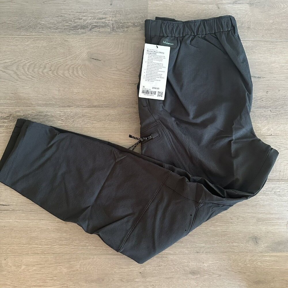 lululemon Merino Wool Hiking Cargo Pant Black Pull On Size 36 NWT 🍋